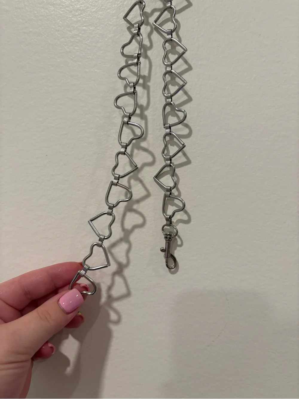 Heart Link Silver Chain Belt
